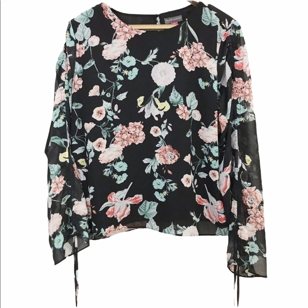 Vince Camuto Blouse Floral Gardens Long Sleeve